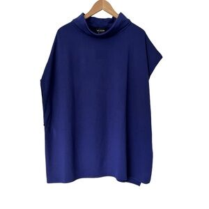 St. John Wool Rayon Asymmetrical Oversized Shrug Coatigan Poncho Warm Wrap P/S